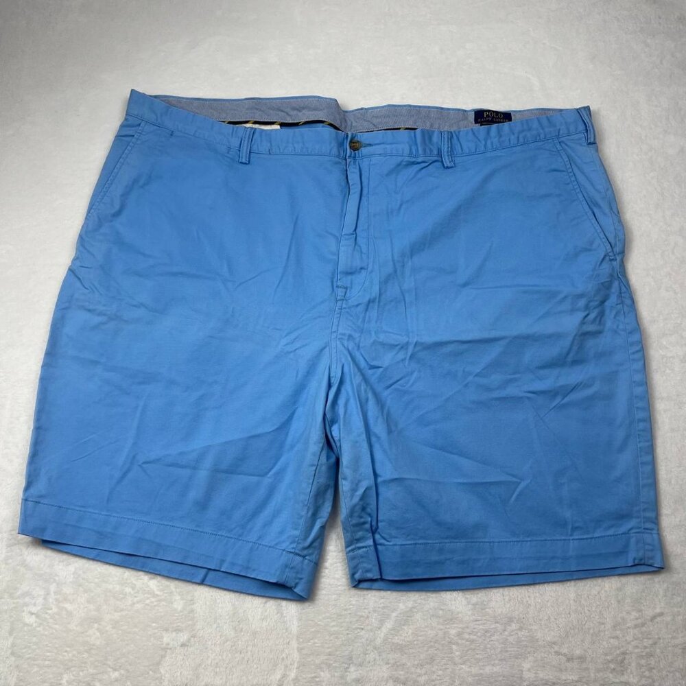 Polo Ralph Lauren Shorts‎ Men 51 Blue Twill Chino Flat Front Stretch Classic Fit